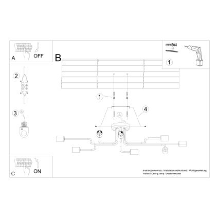 Felületre szerelhető csillár VECTOR 8xE27/15W/230V fehér