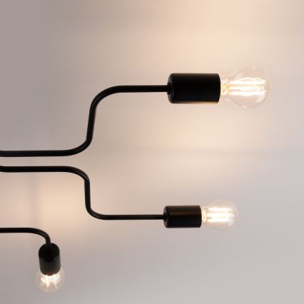 Felületre szerelhető csillár VECTOR 6xE27/15W/230V fekete
