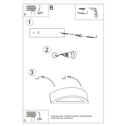 Fali lámpa ATENA 1xE27/15W/230V 20 cm fehér