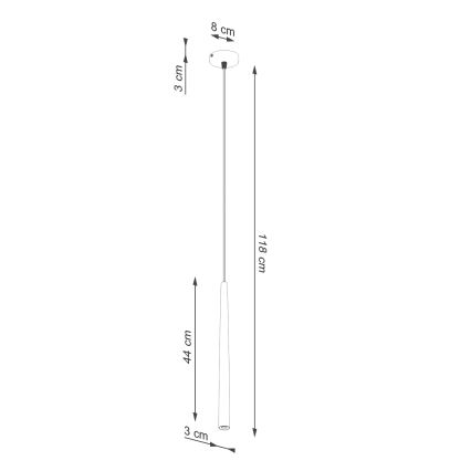 Csillár zsinóron BLISS 1xG9/8W/230V fekete