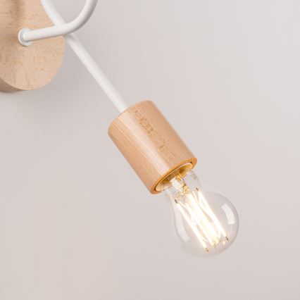 Fali lámpa EMBER 1xE27/15W/230V fehér/bézs/bükkfa