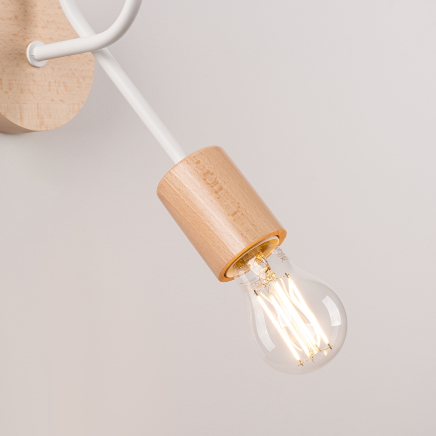Fali lámpa EMBER 1xE27/15W/230V fehér/bézs/bükkfa