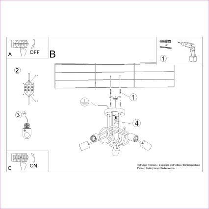 Felületre szerelhető csillár EMBER 5xE27/15W/230V fehér/bézs/bükkfa