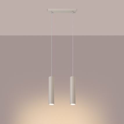 Csillár zsinóron LAGOS 2xGU10/10W/230V krémes