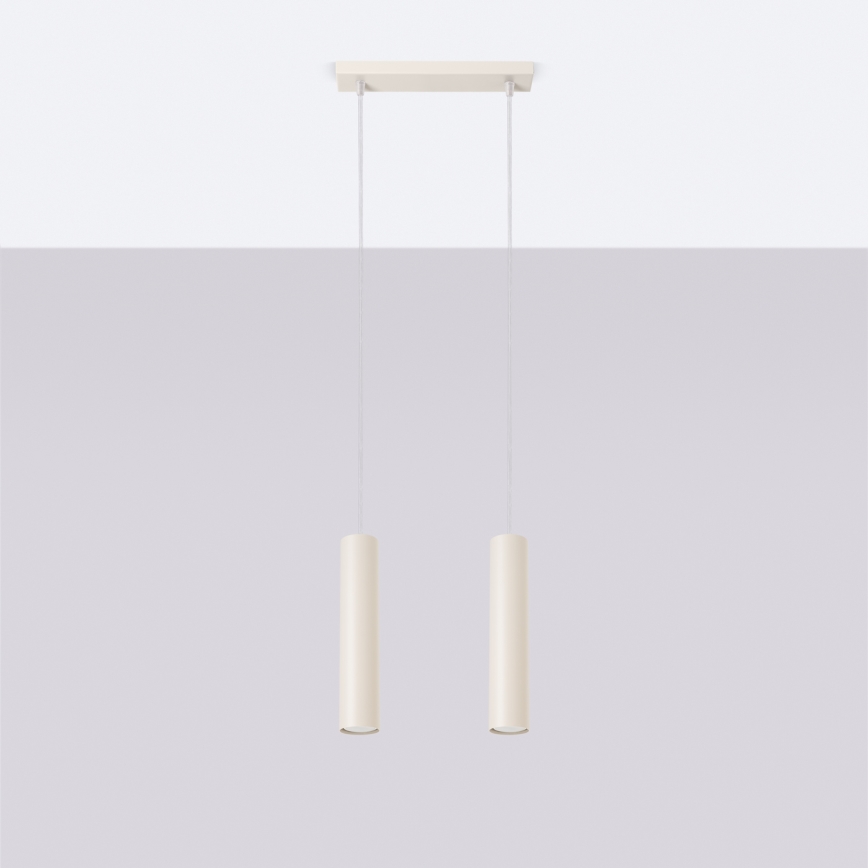 Csillár zsinóron LAGOS 2xGU10/10W/230V krémes