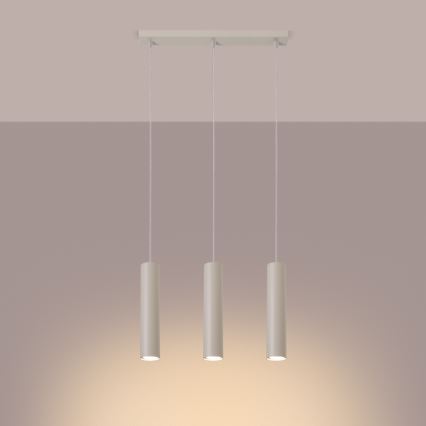 Csillár zsinóron LAGOS 3xGU10/10W/230V krémes