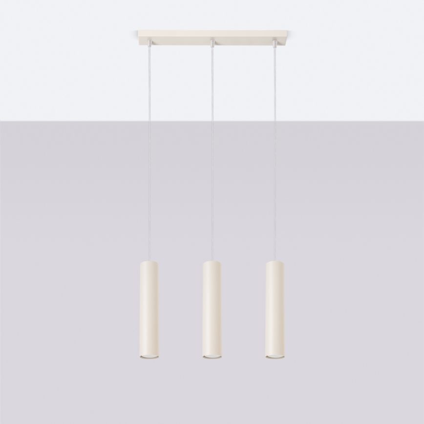 Csillár zsinóron LAGOS 3xGU10/10W/230V krémes