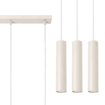 Csillár zsinóron LAGOS 3xGU10/10W/230V krémes