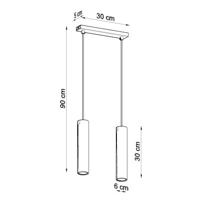 Csillár zsinóron LAGOS 2xGU10/10W/230V zöld