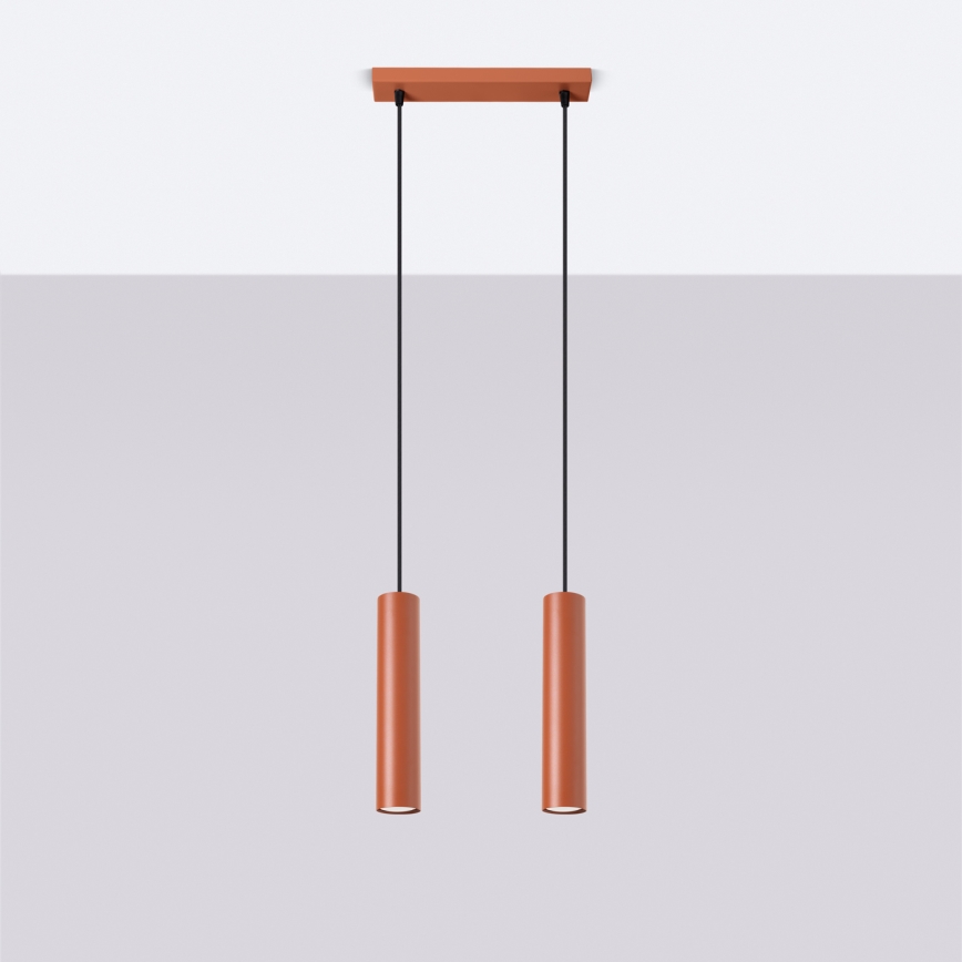 Csillár zsinóron LAGOS 2xGU10/10W/230V piros