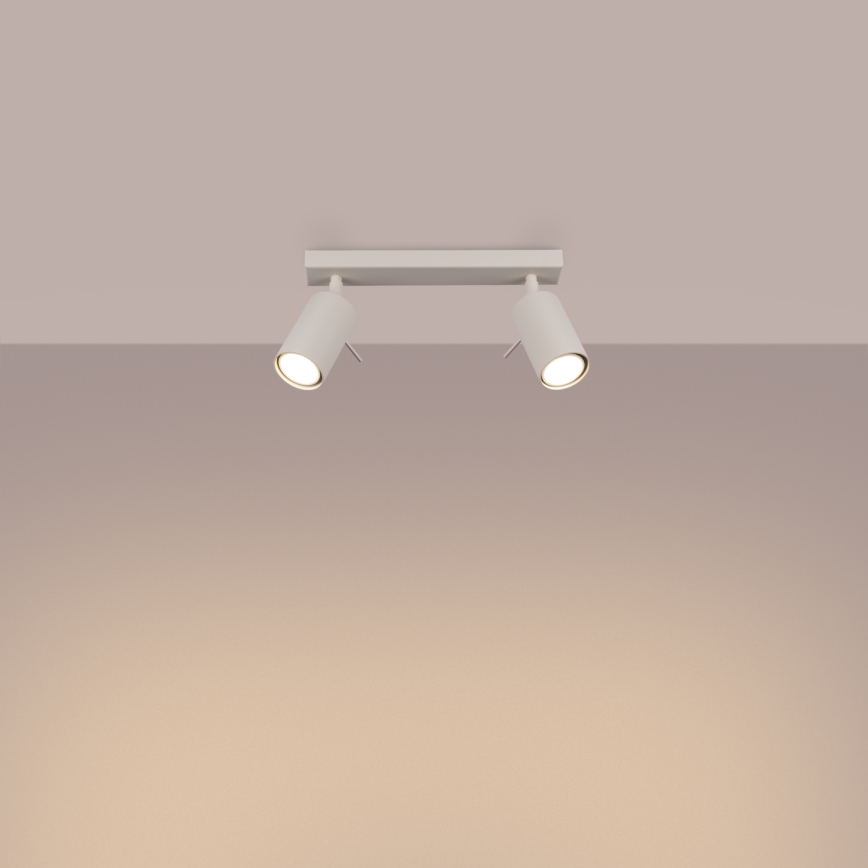 Spotlámpa RING 2xGU10/10W/230V krémes