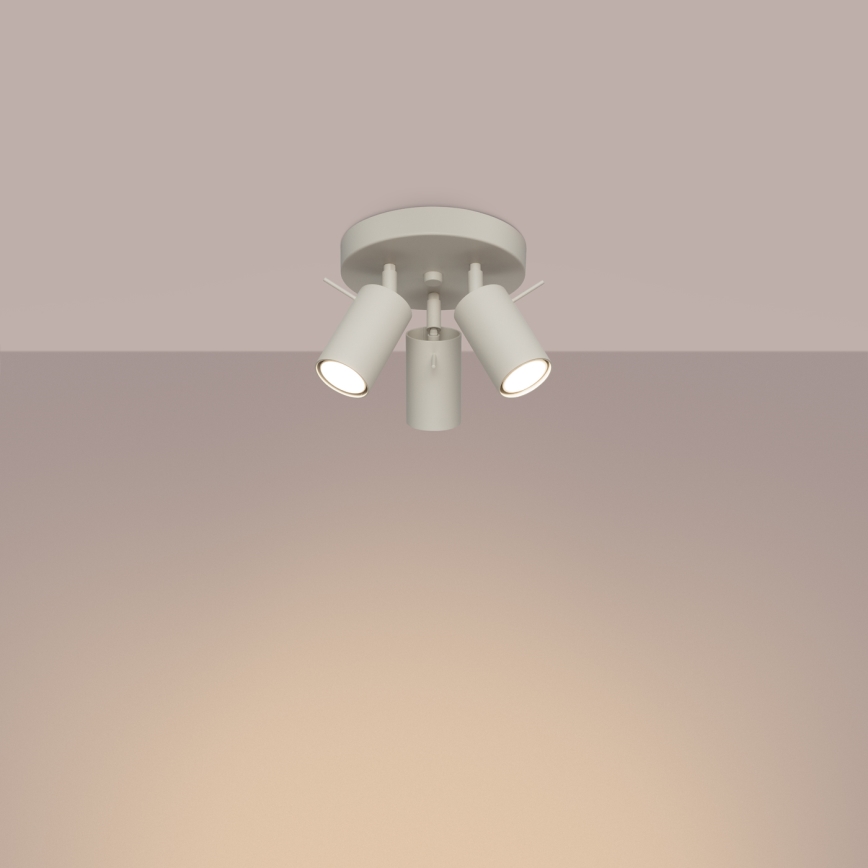 Spotlámpa RING 3xGU10/10W/230V krémes