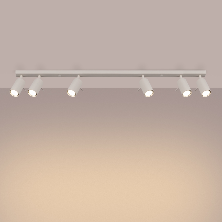 Spotlámpa RING 6xGU10/10W/230V krémes