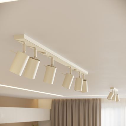 Spotlámpa RING 6xGU10/10W/230V krémes