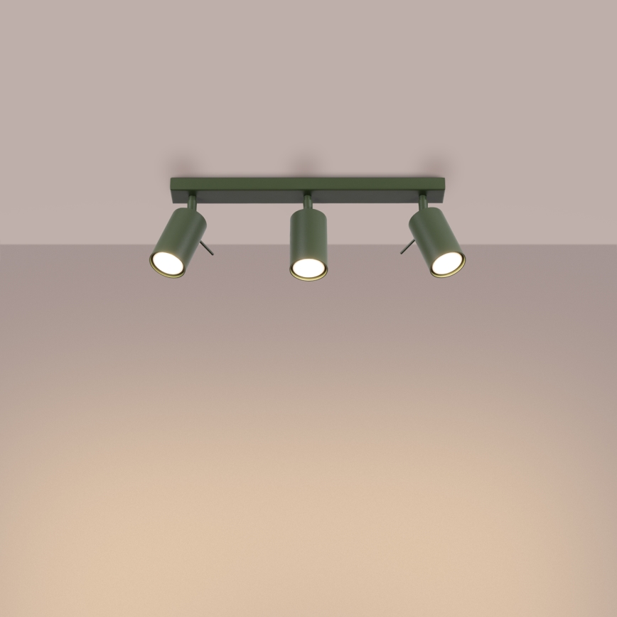 Spotlámpa RING 3xGU10/10W/230V zöld