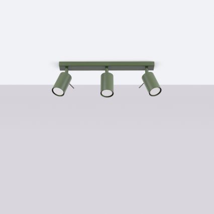 Spotlámpa RING 3xGU10/10W/230V zöld