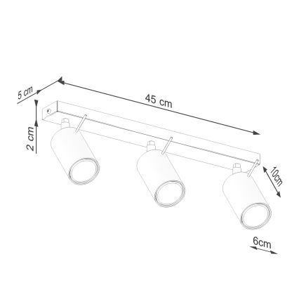 Spotlámpa RING 3xGU10/10W/230V zöld