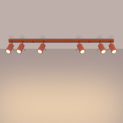 Spotlámpa RING 6xGU10/10W/230V piros