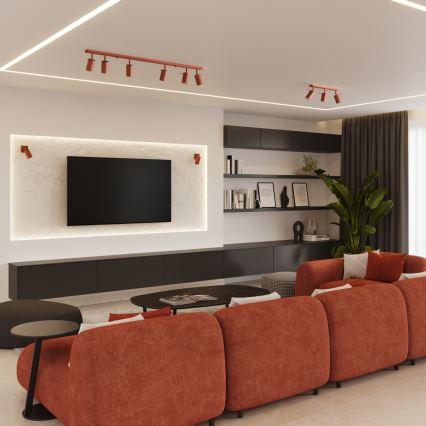 Spotlámpa RING 6xGU10/10W/230V piros