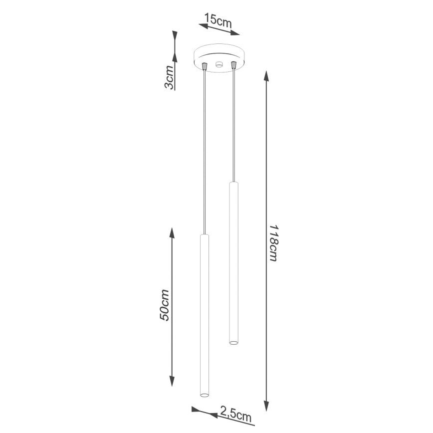 Csillár zsinóron PASTELO 2xG9/8W/230V zöld