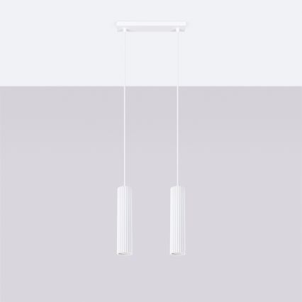 Csillár zsinóron KARBON 2xGU10/10W/230V fehér