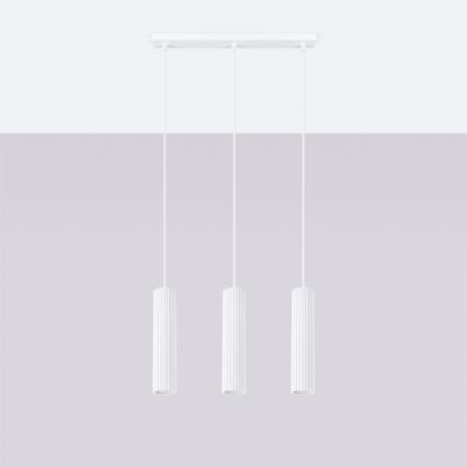 Csillár zsinóron KARBON 3xGU10/10W/230V fehér