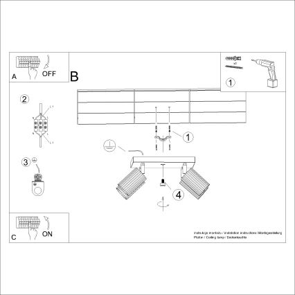 Spotlámpa KARBON 4xGU10/10W/230V fehér