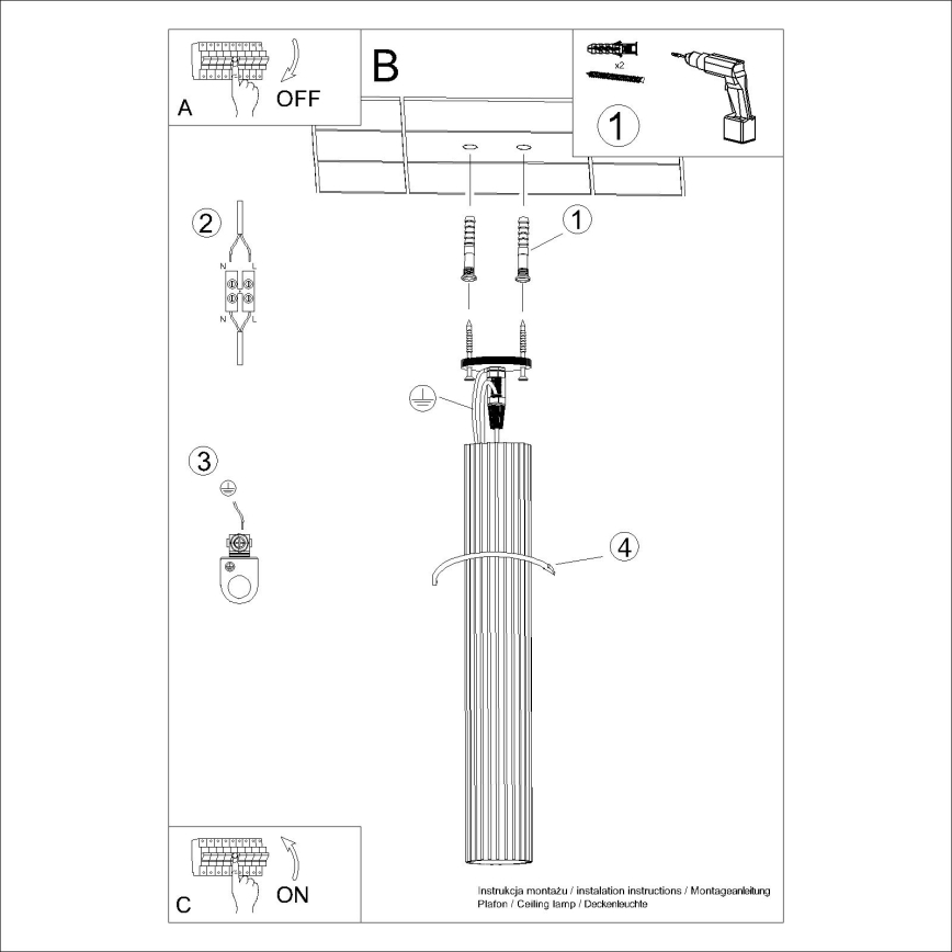 Spotlámpa KARBON 1xGU10/10W/230V 60 cm arany