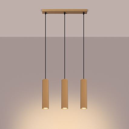 Csillár zsinóron KARBON 3xGU10/10W/230V arany