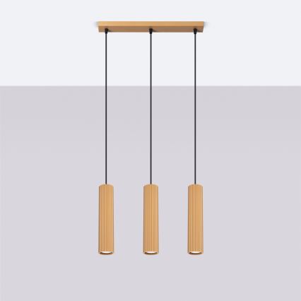 Csillár zsinóron KARBON 3xGU10/10W/230V arany