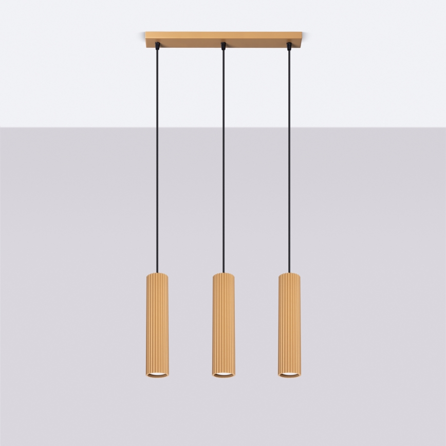 Csillár zsinóron KARBON 3xGU10/10W/230V arany