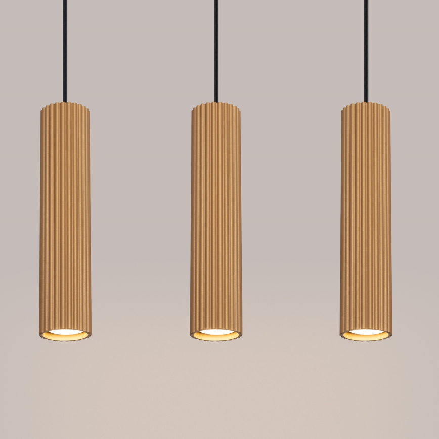 Csillár zsinóron KARBON 3xGU10/10W/230V arany