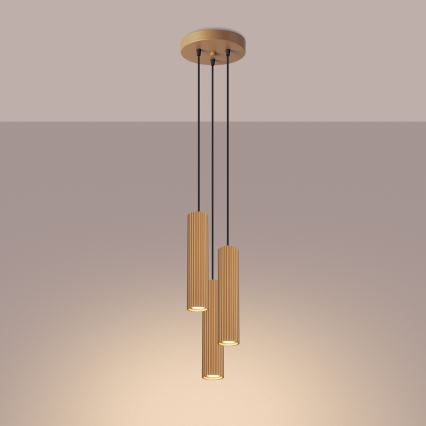 Csillár zsinóron KARBON 3xGU10/10W/230V arany