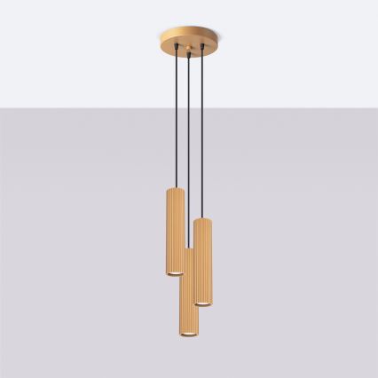 Csillár zsinóron KARBON 3xGU10/10W/230V arany