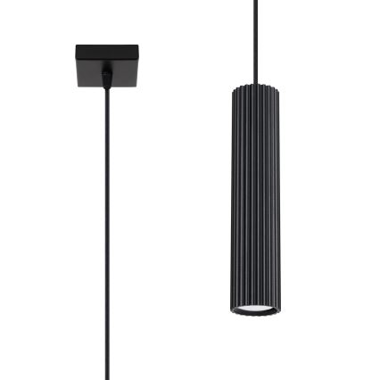 Csillár zsinóron KARBON 1xGU10/10W/230V fekete