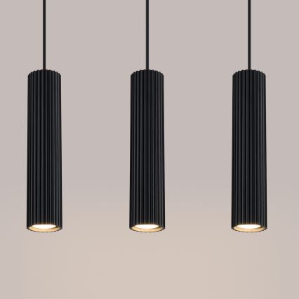 Csillár zsinóron KARBON 3xGU10/10W/230V fekete