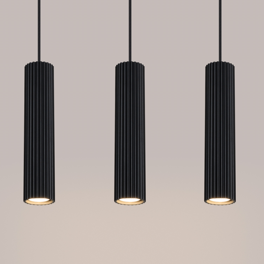 Csillár zsinóron KARBON 3xGU10/10W/230V fekete