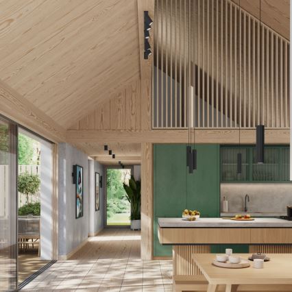 Csillár zsinóron KARBON 3xGU10/10W/230V fekete