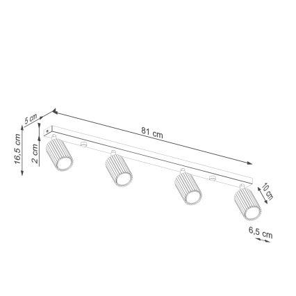 Spotlámpa KARBON 4xGU10/10W/230V fekete