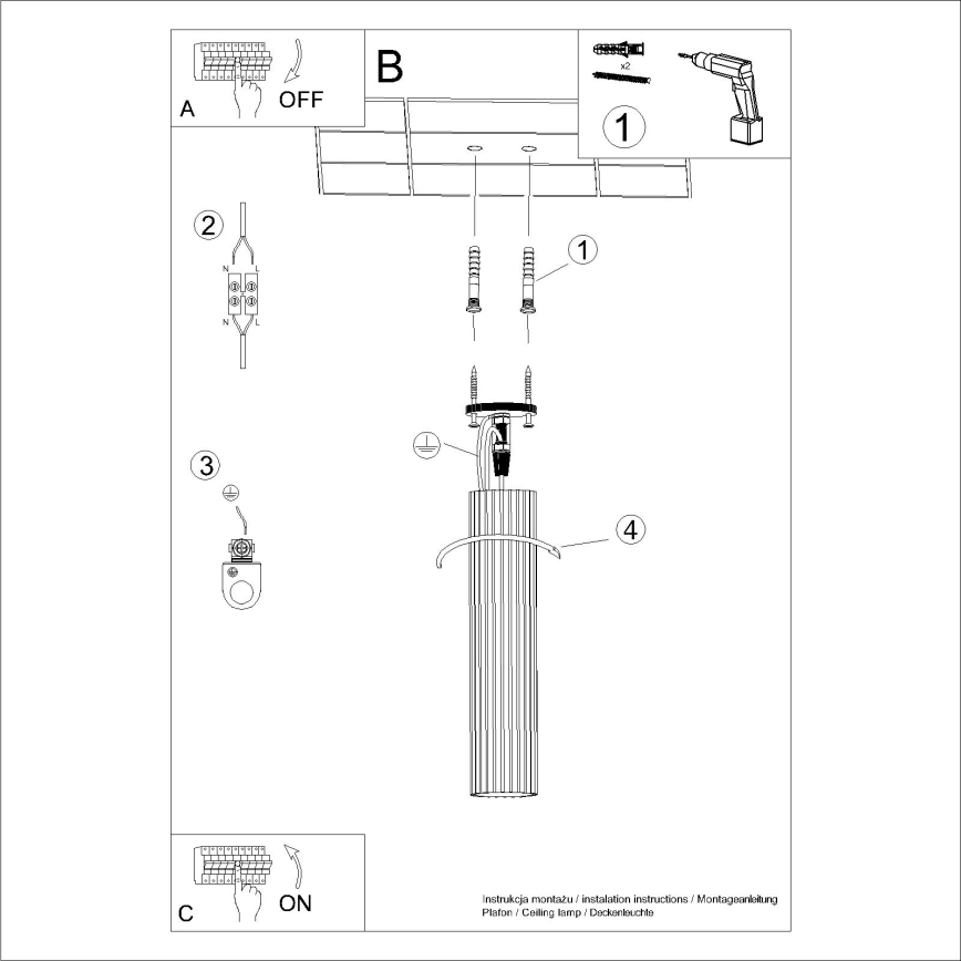 Spotlámpa KARBON 1xGU10/10W/230V 40 cm krémes