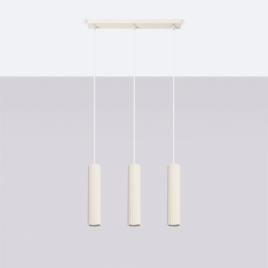 Csillár zsinóron KARBON 3xGU10/10W/230V krémes