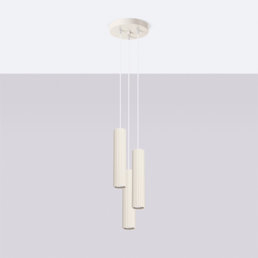 Csillár zsinóron KARBON 3xGU10/10W/230V krémes