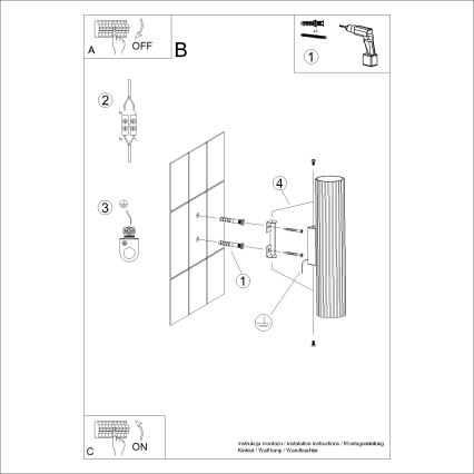 Fali lámpa KARBON 2xGU10/10W/230V krémes
