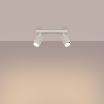 Spotlámpa KARBON 2xGU10/10W/230V krémes