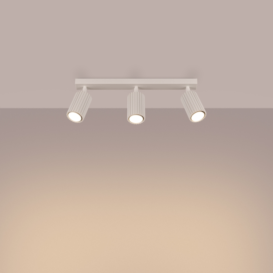 Spotlámpa KARBON 3xGU10/10W/230V krémes
