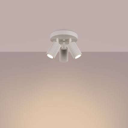 Spotlámpa KARBON 3xGU10/10W/230V krémes