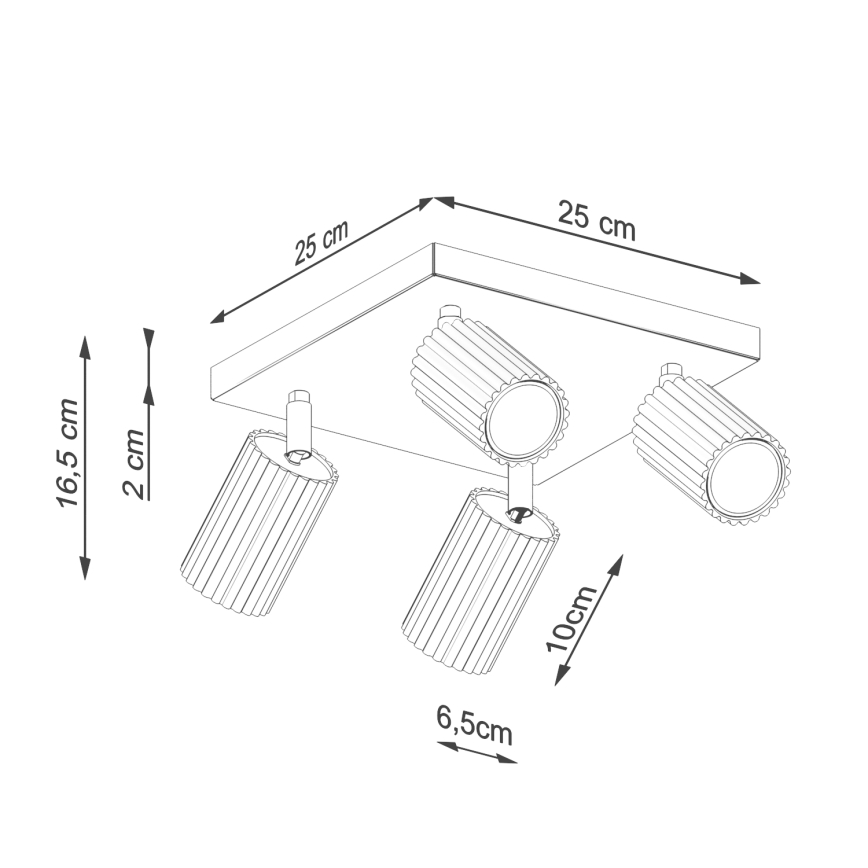 Spotlámpa KARBON 4xGU10/10W/230V krémes