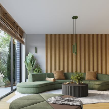 Csillár zsinóron KARBON 3xGU10/10W/230V zöld