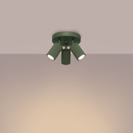 Spotlámpa KARBON 3xGU10/10W/230V zöld