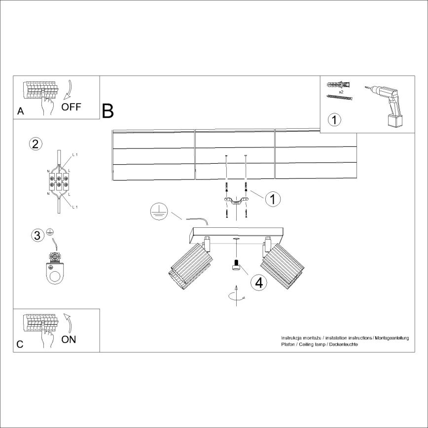 Spotlámpa KARBON 4xGU10/10W/230V zöld